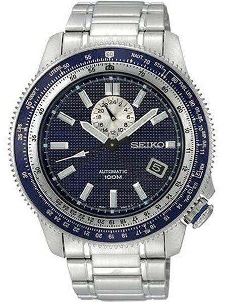 Seiko Superior Blue Dial Hand Windable Automatic Watch with Slide Rule #SSA001K1