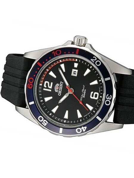 Orient 200 Meter Ms. Diver Quartz Watch on a Black Rubber Strap #SZ3V003B