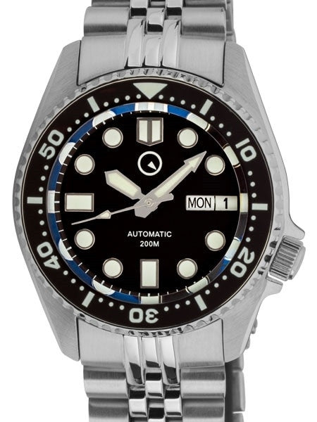 Islander 38mm Automatic Dive Watch with Solid-Link Bracelet, AR Sapphire Crystal, and Luminous Ceramic Bezel Insert #ISL-05