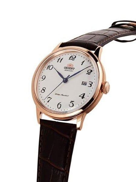 Orient Bambino 5th-Gen Automatic Dress Watch with White Dial, Arabic Numerals #RA-AC0001S10A