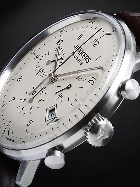Junkers Bauhaus Quartz Chronograph Watch with Domed Hesalite Crystal #6086-5