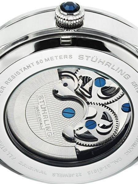 Stuhrling Special Reserve Automatic Dual Time Watch with Blue Hands and Markers #571.33152