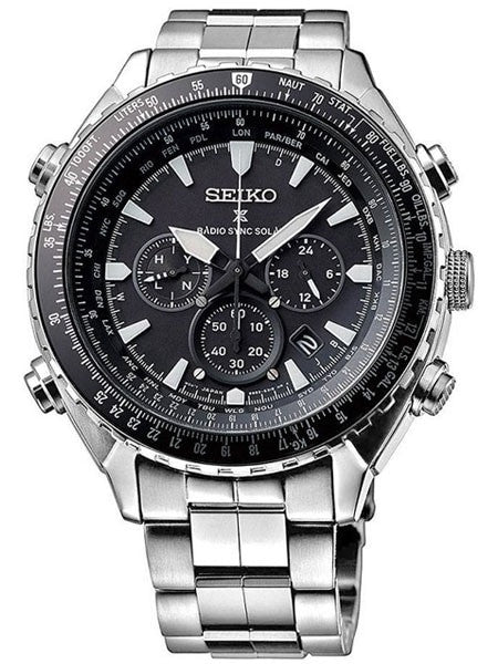 Seiko Prospex Radio Sync, Solar Powered, Chronograph, World Time Watch #SSG001