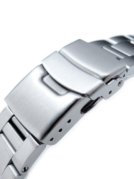 Strapcode Retro Razor 316L Stainless Steel Bracelet for SEIKO Diver SKX007/009/011 Curved End, Diver Clasp #SS221803B039