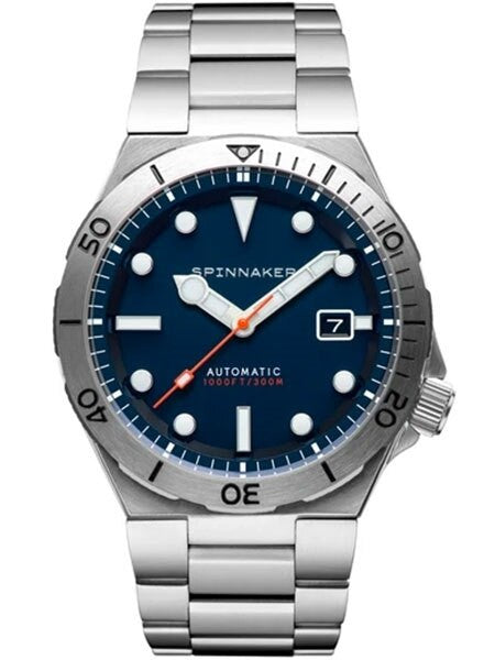 Spinnaker Boettger 300 Meter Hi-Beat Automatic Dive Watch with Stainless Steel Unique Blue Dial #SP-5083-22