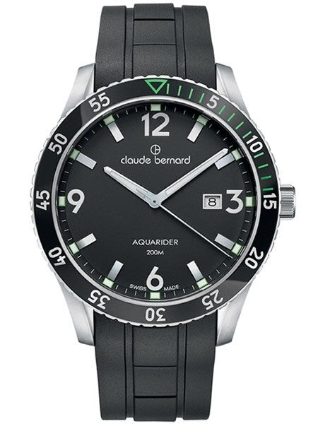 Claude Bernard Aquarider Black Dial, 200 Meter Dive Watch #53008-3NVCA-NV