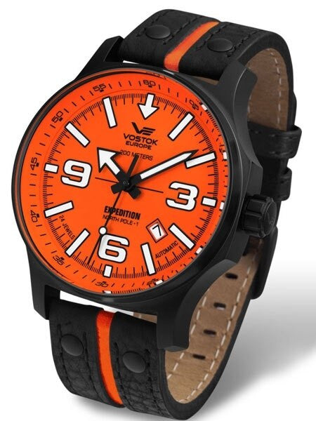 Vostok-Europe Expedition North Pole Automatic Watch with Brilliant Orange Dial #5954197