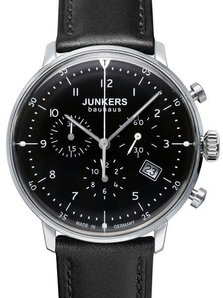 Junkers Bauhaus Swiss Quartz Chronograph with Domed Hesalite Crystal #6086-2