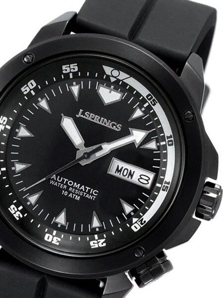 J. Springs Automatic 21-Jewel Sport Watch with Day and Date, Black Dial #BEB054
