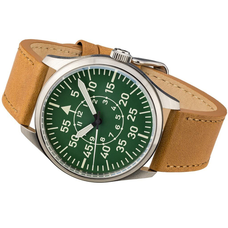 Islander Aviator Automatic Watch with Leather Strap and an Anti-Reflective Sapphire Crystal #ISL-87