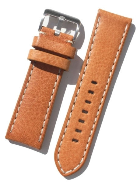 Toscana PANERAI Style Tan Italian Leather Strap with Contrasting Stitching #LBV-98220