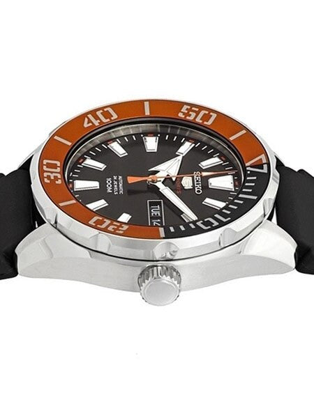 Seiko 5 Sports Automatic 24-Jewel Watch with Black Dial and Sport Strap #SRPC59K1