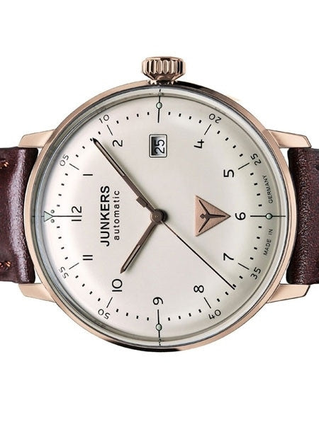 Junkers Bauhaus Swiss Automatic Watch with Domed Hesalite Crystal #6058-4