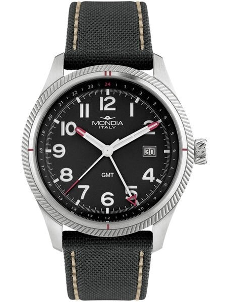 Mondia Madison Sport Quartz GMT Dual-Time Watch with Black Dial #MI762SS-01BK-CT