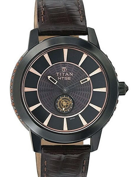 Titan HTSE Ladies Solar Powered Quartz Watch with Swarovski Crystals and Leather Strap #2523NL01