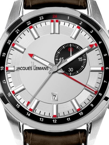 Jacques Lemans Liverpool Quartz GMT Watch with Alarm Funciton #1-1653B
