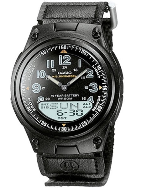 Casio Sports Analog-Digital Dual Time Watch with World Time #AW-80V-1BV