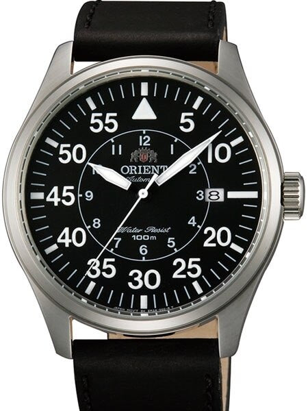 Scratch and Dent - Orient 21-Jewel Automatic Aviator Flight Watch with Black Leather Strap #ER2A003B 1