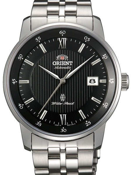 Orient Agent Automatic Dress Watch with Pin-Stripe Black Dial and Sapphire Crystal #ER02002B