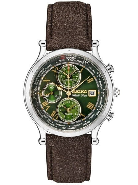 Seiko limited edition, world time alarm watch with 40mm Stainless