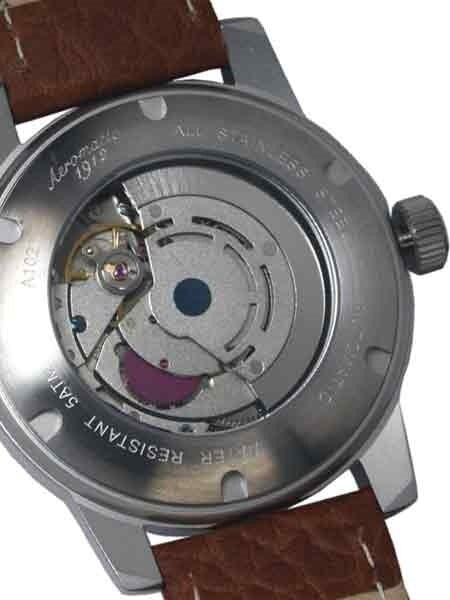 Aeromatic 1912 Automatic Aviator Watch with Brown Strap #A1027 Brown