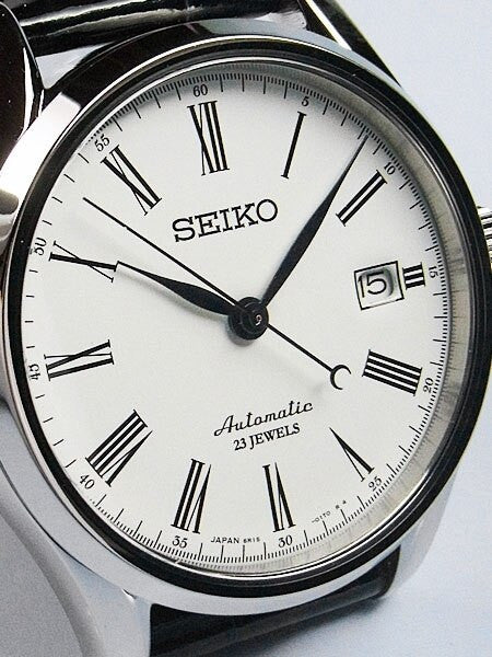 Seiko Presage Automatic Dress Watch with White Enamel Dial and Sapphire Crystal #SARX019