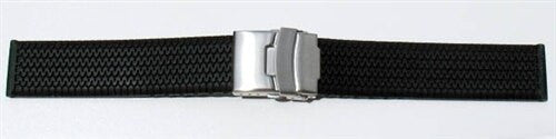Black Silicone Rubber Tire Tread Design Deployant Buckle #RUBDPL-2