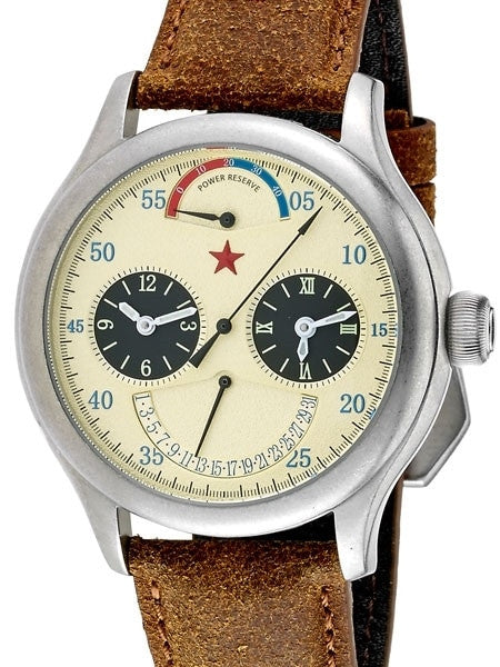 Red Star Dual-Time Automatic Watch with 42-Hour Power Reserve, Retrograde Date #6202G-2545C