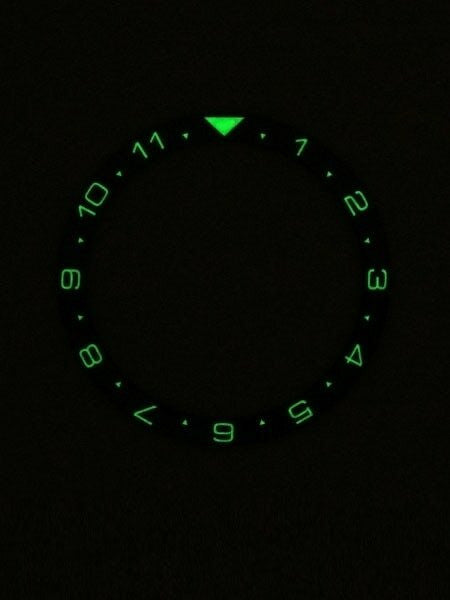Black Ceramic Luminous Dual-Time Bezel Insert for Seiko SSK GMT Models #C40