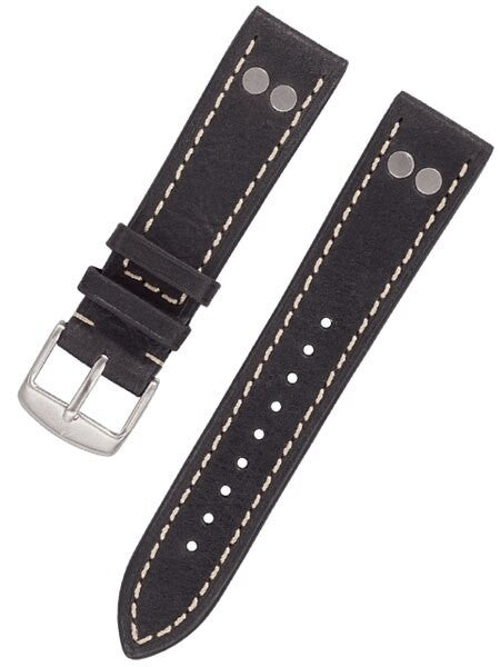 Laco WWII-Style Leather Pilot Strap with Rivets and Easy Breather Construction #Laco-BK