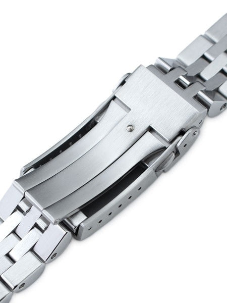 Strapcode 22mm ANGUS-J "Louis" 316L Stainless Steel Watch Bracelet for Seiko Turtle Watches, Brushed, V-Clasp #SS221820B063