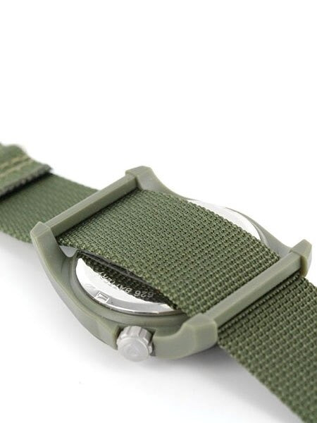 Bertucci DX3 Field Resin Watch, Olive Green Nylon Strap, Black Dial - 11018