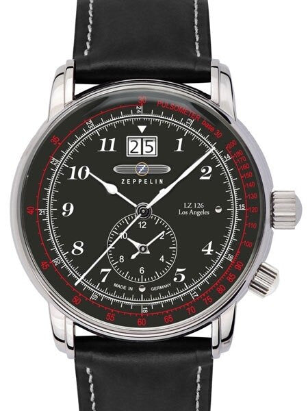 Graf Zeppelin Dual Time, Big Date Watch with Pulsometer Scale #8644-2