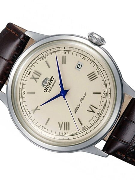 Scratch and Dent - Orient Bambino Automatic Dress Watch with Cream Dial, Vibrant Blue Hands #ER2400CN-SND2