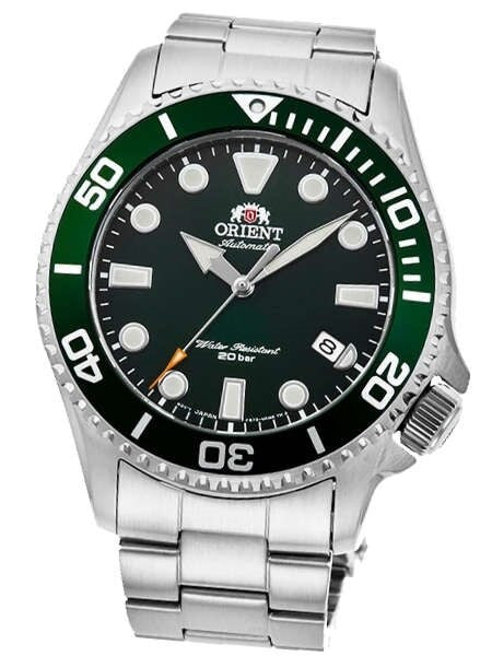 Orient Green Bezel Insert, Automatic Dive Watch with Sapphire Crystal #RA-AC0K02E10B