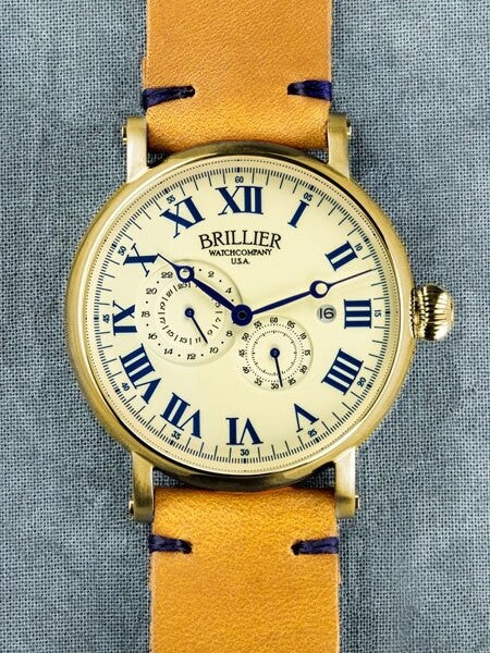 Brillier 43mm Klassique Automatic Watch with Horween Leather Strap #BR-10