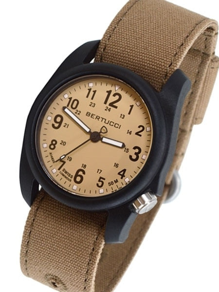 Bertucci DX3 Canvas Polycarbonate Unibody Watch, Sahara Comfort Band, Patrol Khakiâ¢ Dial - 11092