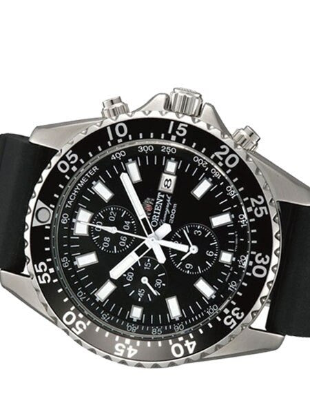 Orient Captain Quartz Sport Chronograph with 12-Hour Totalizer and Rubber Strap  #TT11004B