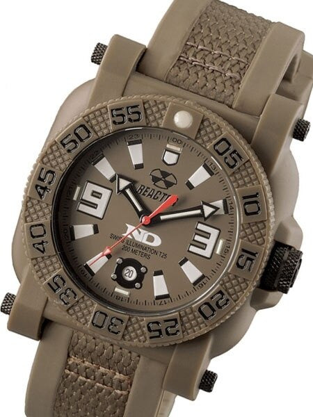 Reactor Gryphon Watch with Never Dark Illumination, Nitromid Polymer, Steel Core Case and Rubber Strap #73821
