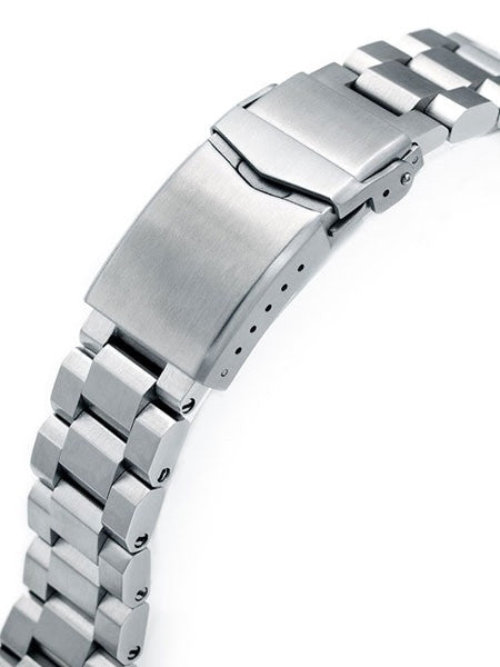 Strapcode 22mm Hexad-O "Boyer" 316L Stainless Steel Watch Band for Seiko New Samurai #SS221820B066