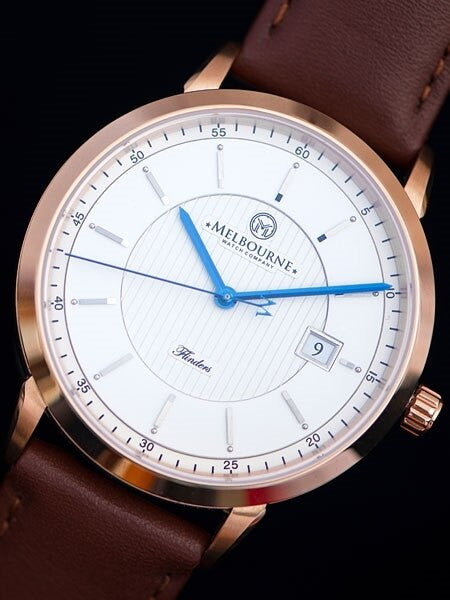 Melbourne Flinders Swiss Automatic Dress Watch with White Dial, Sapphire Crystal #FL.40.A.3HD.06
