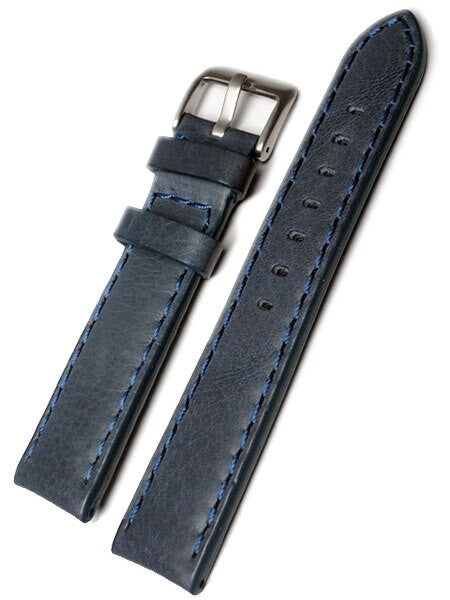 Panerai-Style Blue Leather Strap with Matching Stitching #LBV-98241M