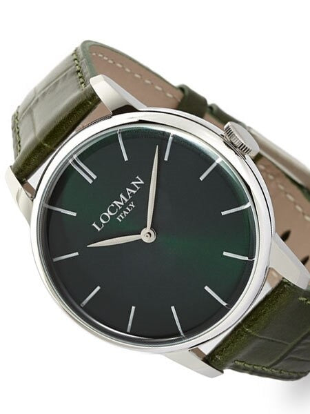 Locman 1960's Collection Elegant Quartz Dress Watch with 41mm Case #0251V03-00GRNKPG