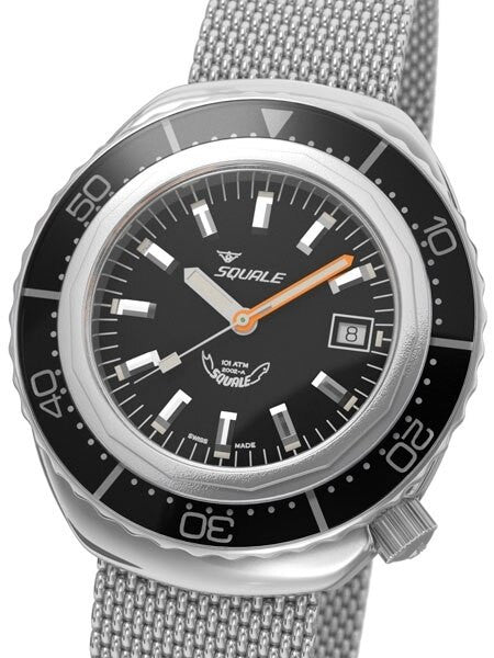 Squale 1000 meter Professional Swiss Automatic Dive watch with Sapphire Crystal #2002BK-S