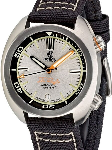 Ocean Crawler Great Lakes 300-Meter Dive Watch with Swiss Movement and Silver Dial #CD-1232