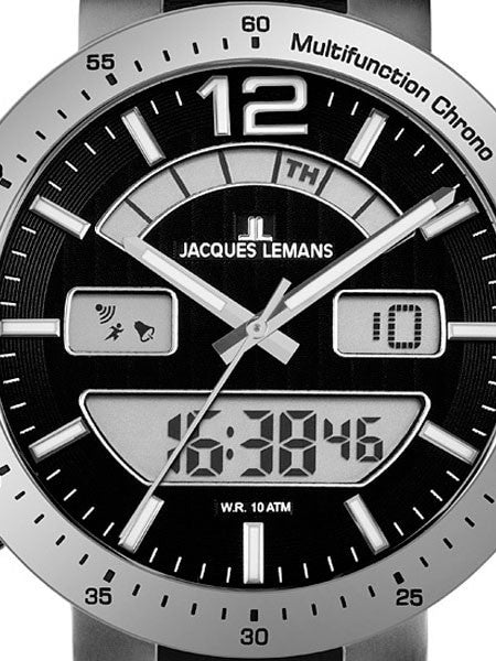 Jacques Lemans Milano 46MM Analog-Digital Chronograph Alarm Watch #1-1713A