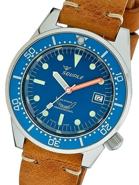 Scratch and Dent - Squale 500 Meter Swiss Automatic Dive Watch with Blue Dial  #1521-026-BLR