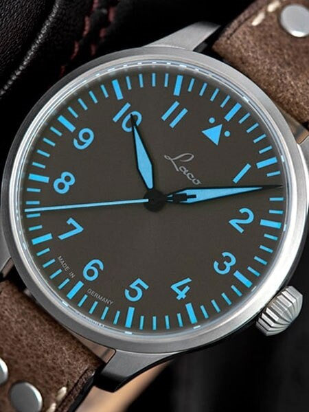 Laco 39mm Augsburg Taupe Automatic Pilot Watch with Sapphire Crystal #862125