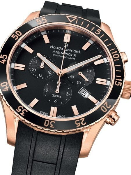Claude Bernard Aquarider Black Dial Chronograph Dive Watch #10223-37RNCA-NIR