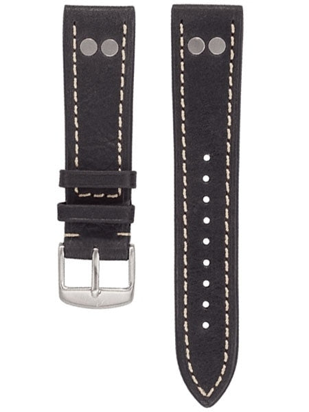 Laco WWII-Style Leather Pilot Strap with Rivets and Easy Breather Construction #Laco-BK
